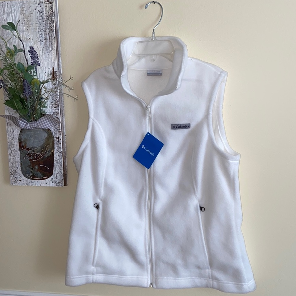 White Columbia fleece vest size large